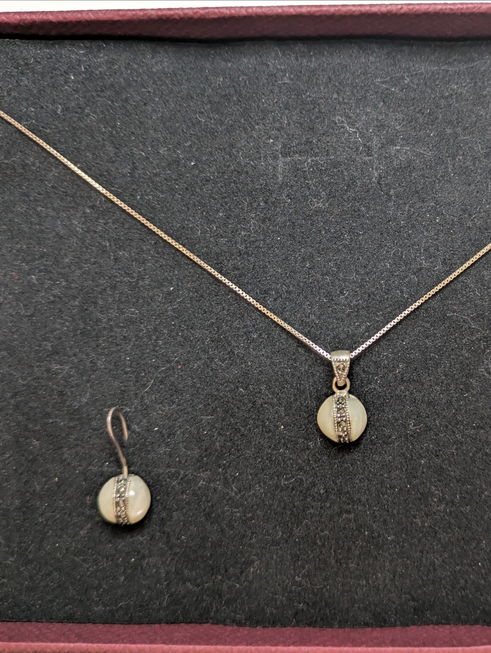 La'celet Jewelry Gallery Cream Pearl Pendant Necklace withbMatching Earrings